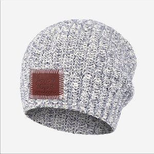 Love Your Melon Knit Slouchie Navy/White Beanie